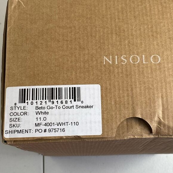 NIB NISOLO Women’s White Beto Go To Leather Court Sneakers Casual Shoes- Size 11 - Picture 4 of 14